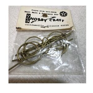 Vintage ABC Hobby Craft Brass Wire Doll Glasses Round Spectacles 3PC Set 1.87in